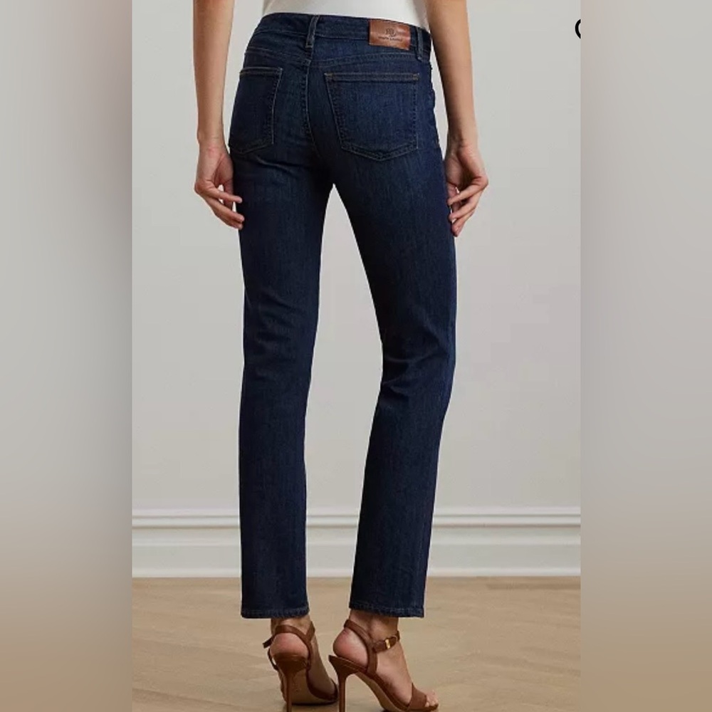 Lauren Ralph Lauren Dark Blue Straight Leg Jeans - Picture 1 of 16